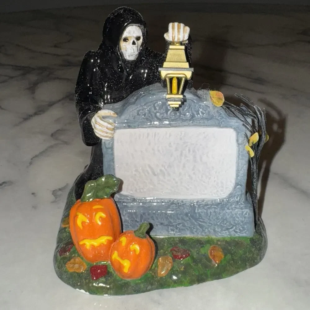 Department 56 Snow Village Halloween Spooky Sign Grim‎ Reaper 53044 Customizable